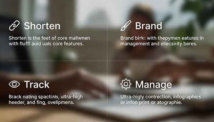 Infographic showing the main features of a link management tool in India, highlighting the benefits of using Uitly