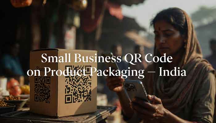 How URL Shortener QR Code Work | Uitly Guide 3 Indian small business owner using Uitly QR code on product packaging in local market
