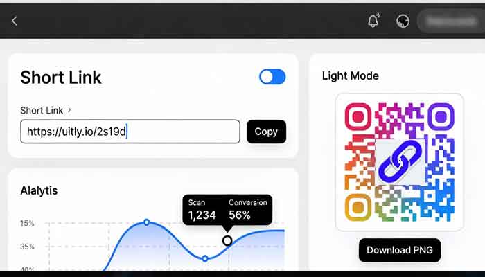 How URL Shortener QR Code Work | Uitly Guide 4 Uitly free QR code generator dashboard showing short link creation and trackable QR code analytics